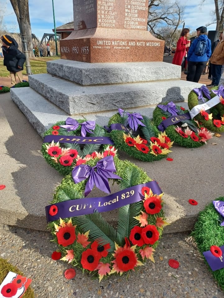 Remembrance Day Wreath Laying 2024 CUPE 829